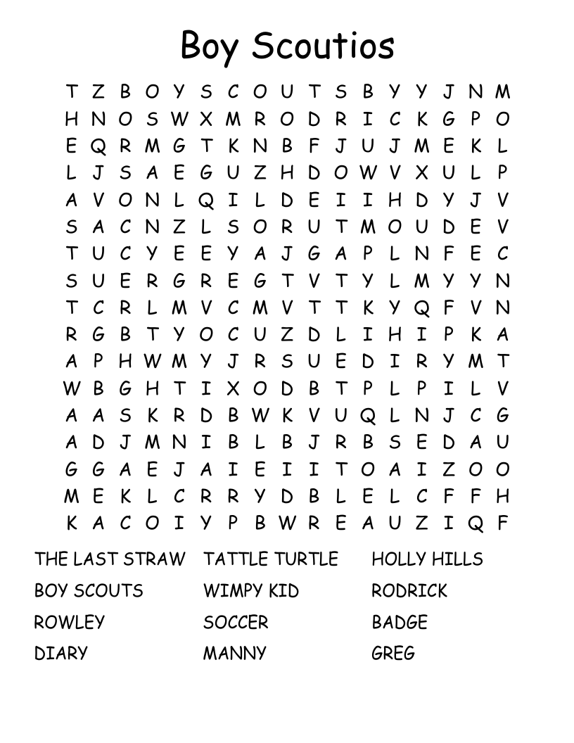 Boy Scoutios Word Search