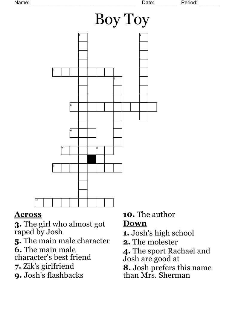 Boy Toy Crossword