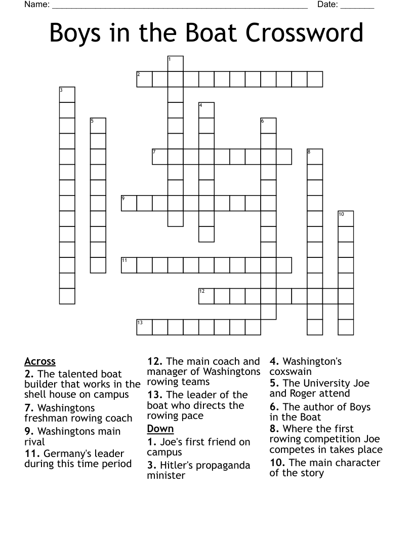 Boys in the Boat Crossword