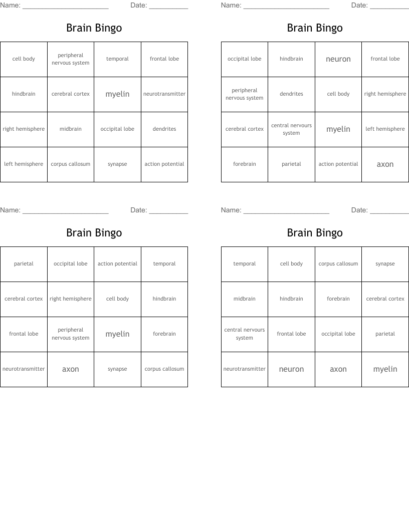 Brain Bingo