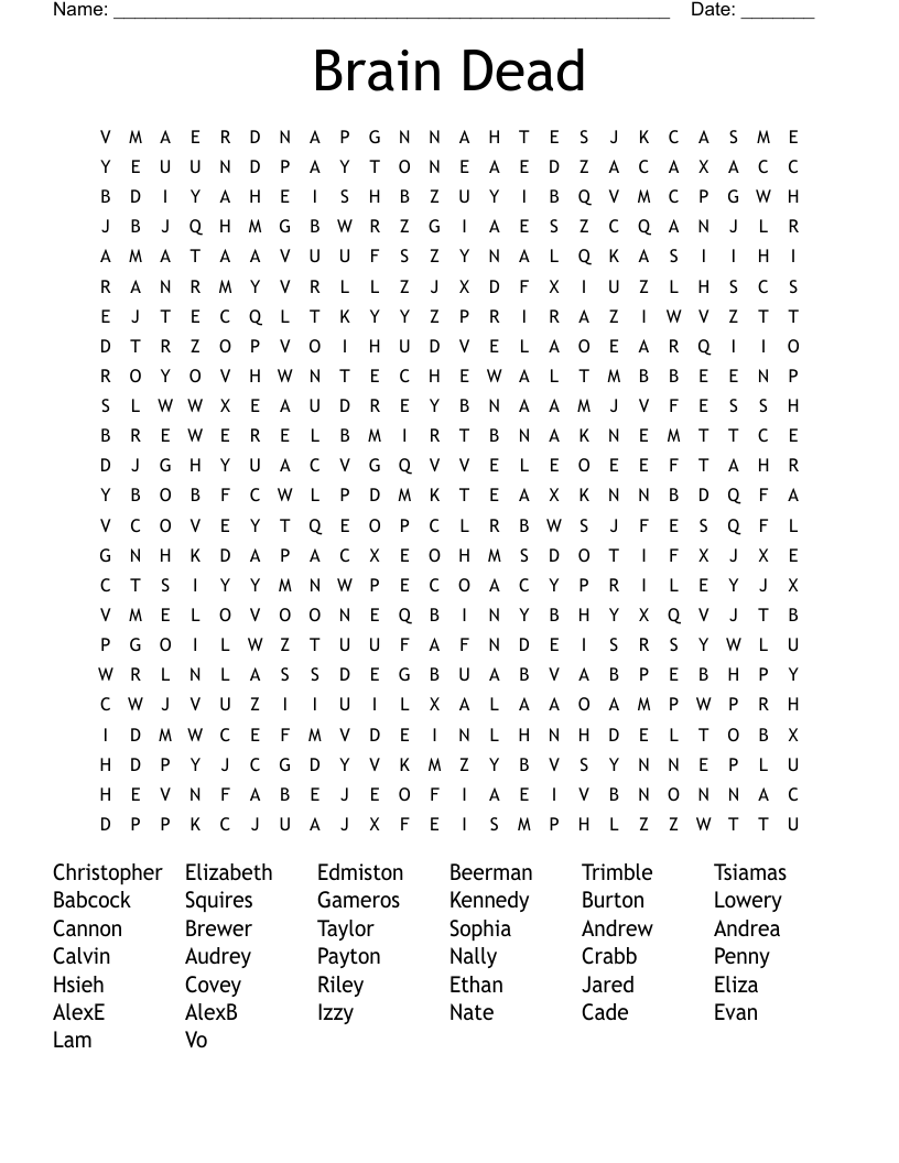 Brain Dead Word Search