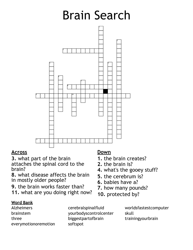 Brain Search Crossword
