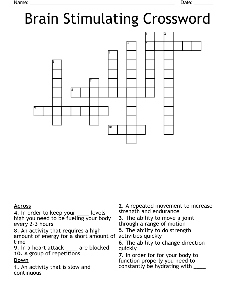 Brain Stimulating Crossword