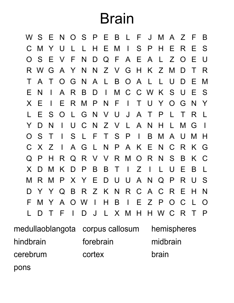 Brain  Word Search