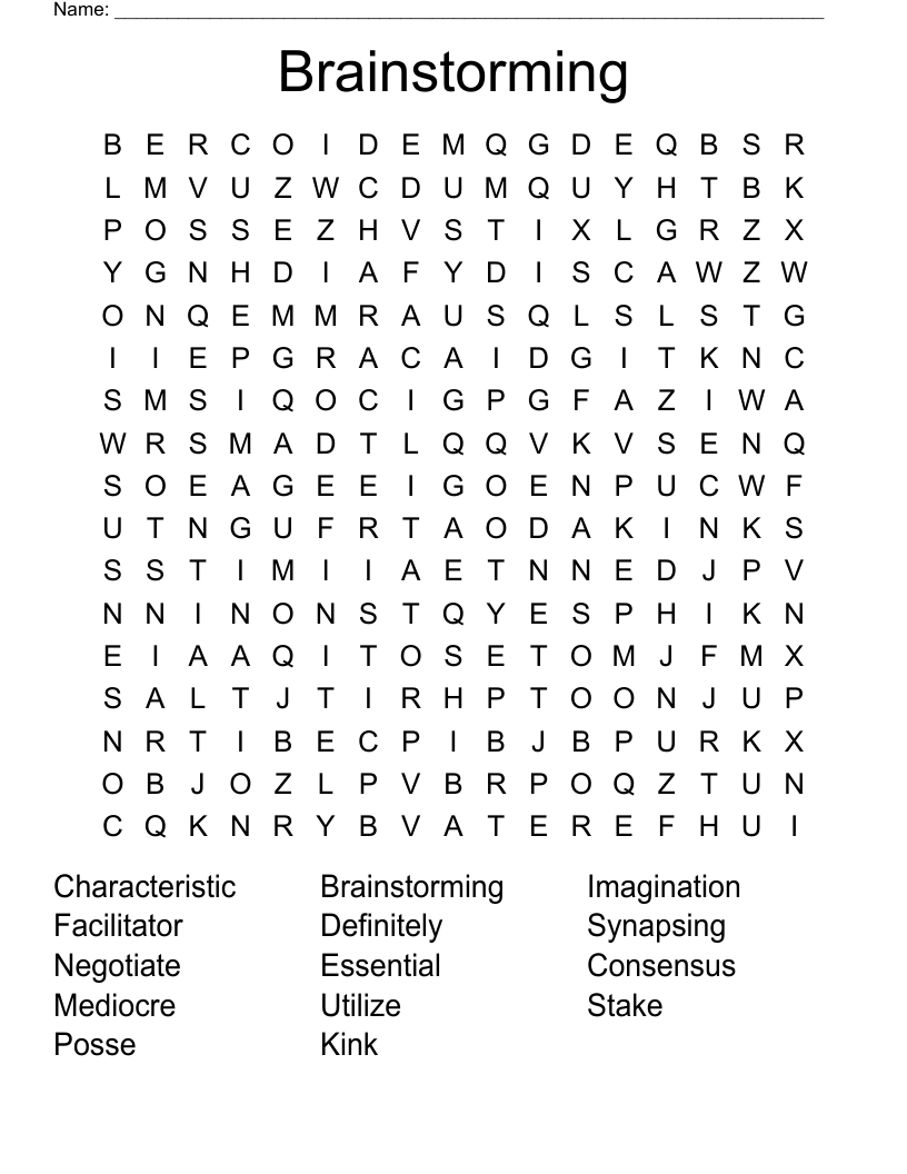Brainstorming Word Search