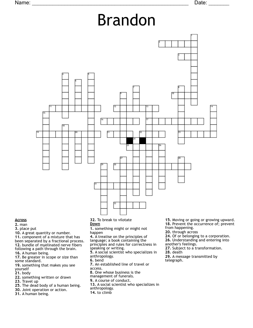 Brandon Crossword