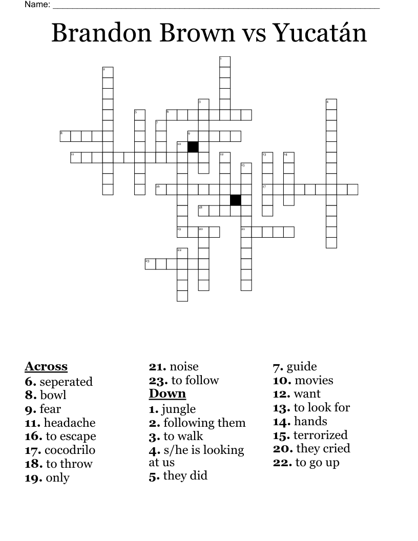 Brandon Brown vs Yucatán Crossword