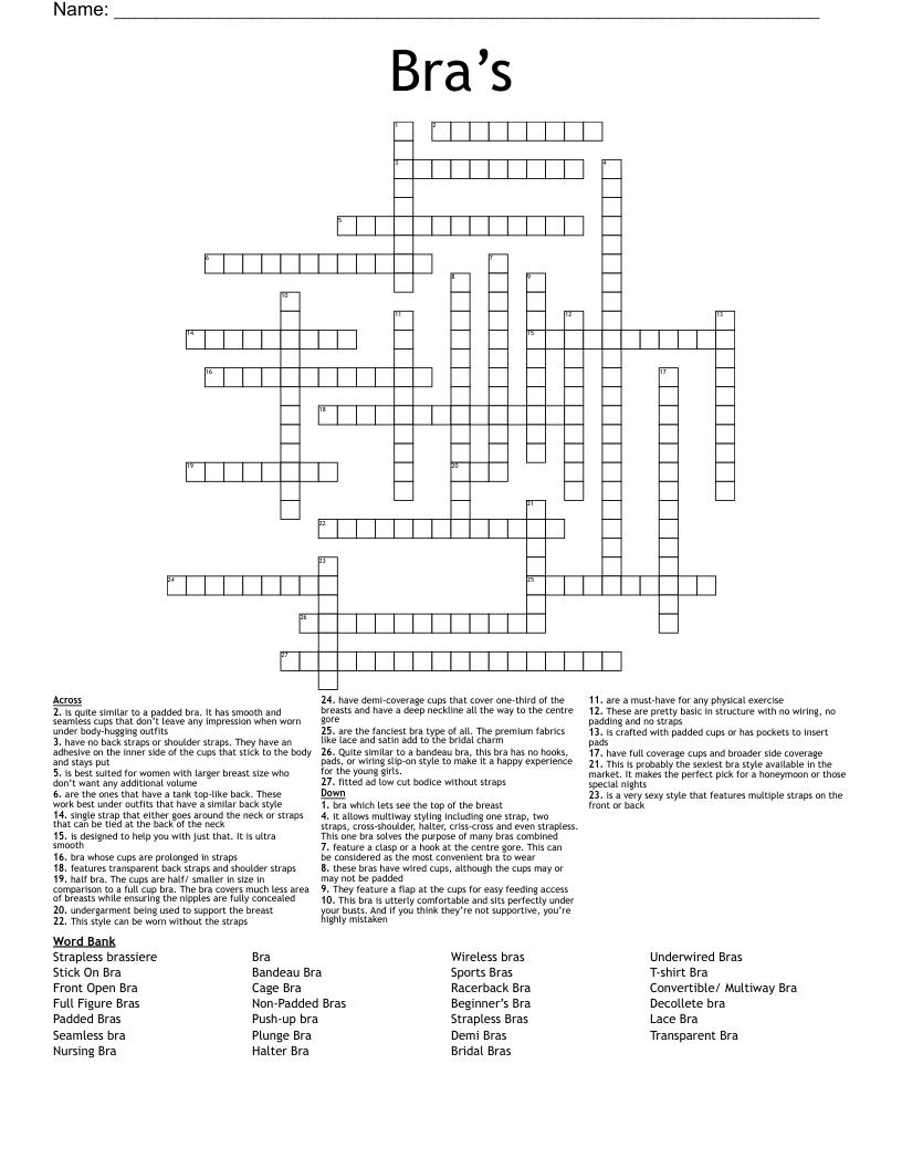 Bra’s Crossword