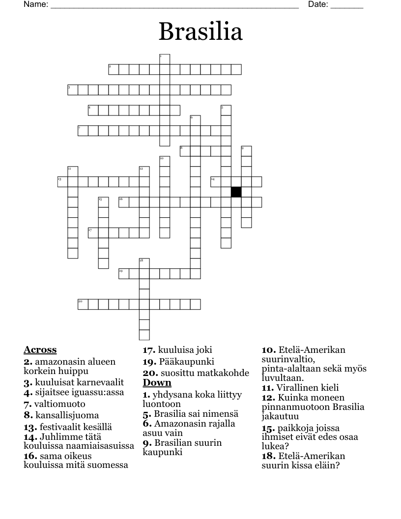 Brasilia Crossword