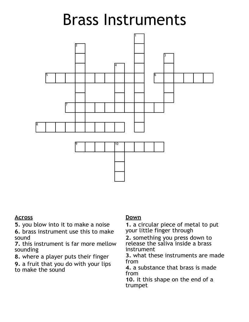 Brass Instruments Crossword