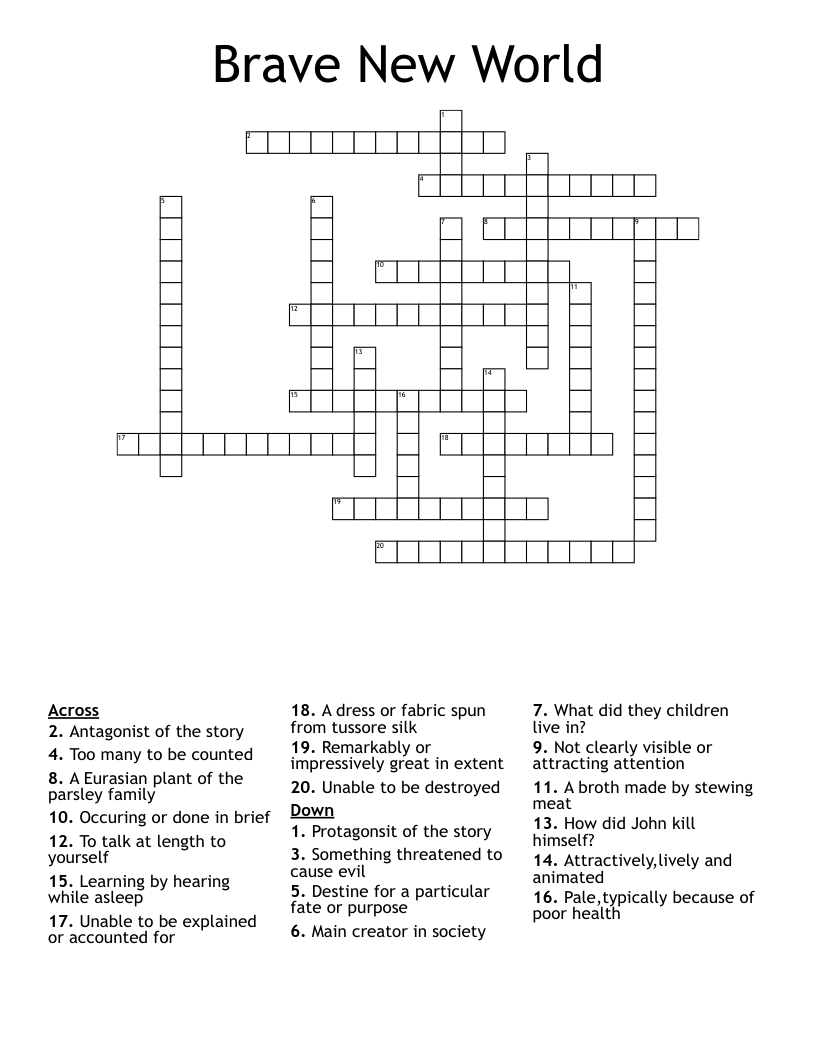 Brave New World Crossword