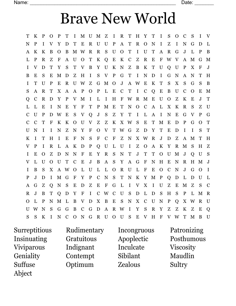 Brave New World Word Search