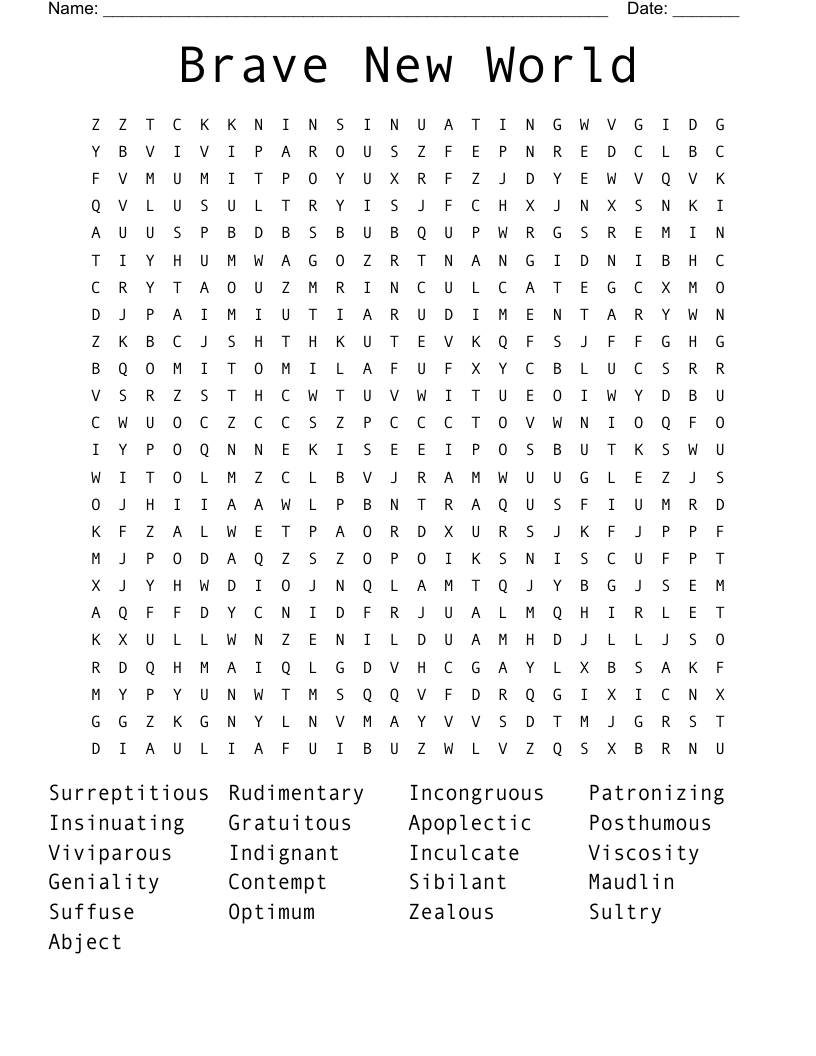 Brave New World Word Search