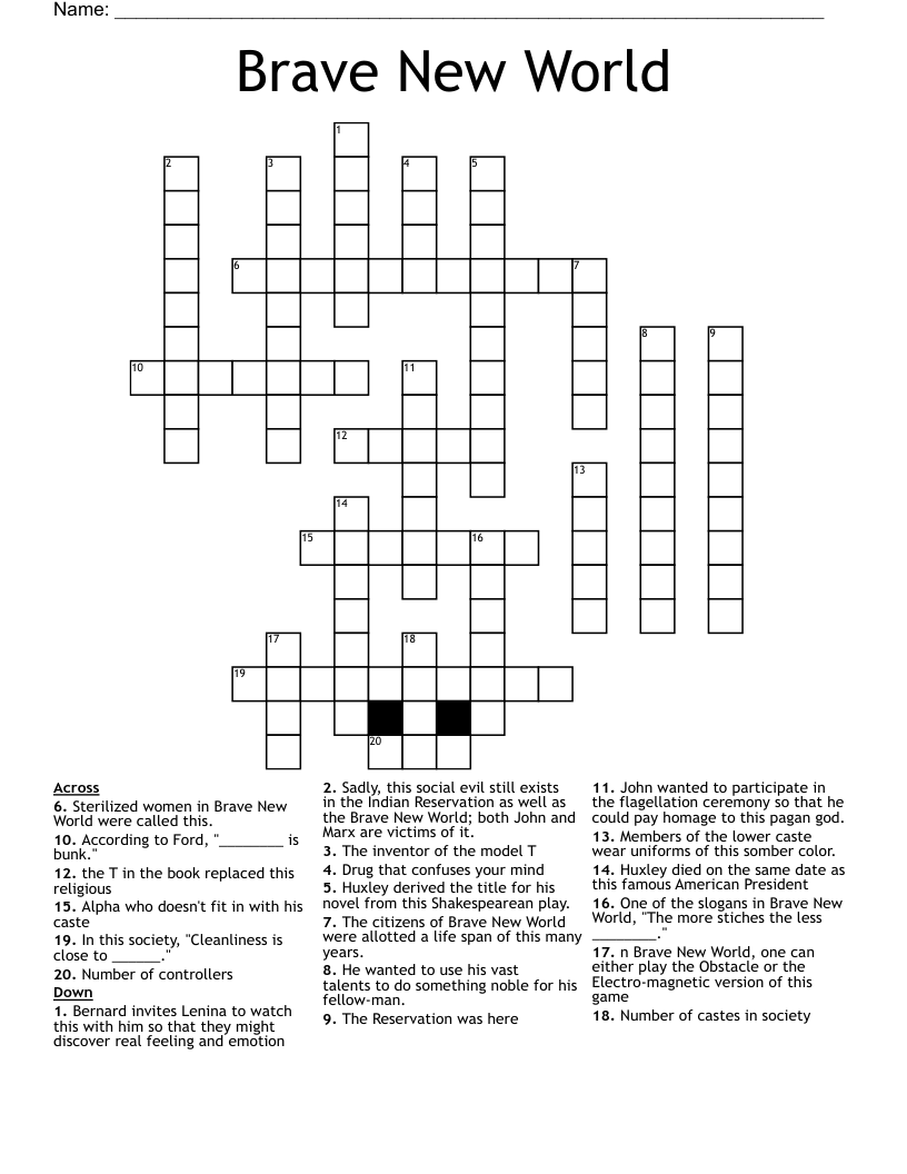 Brave New World Crossword