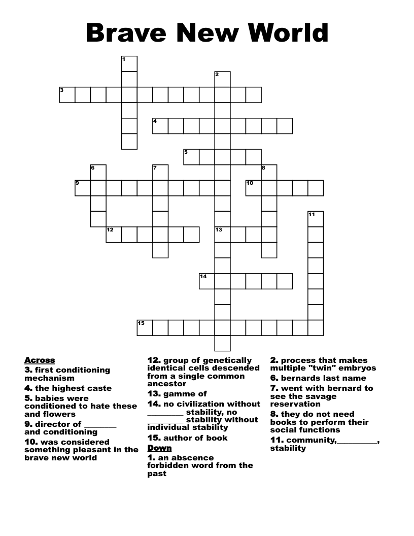 Brave New World Crossword