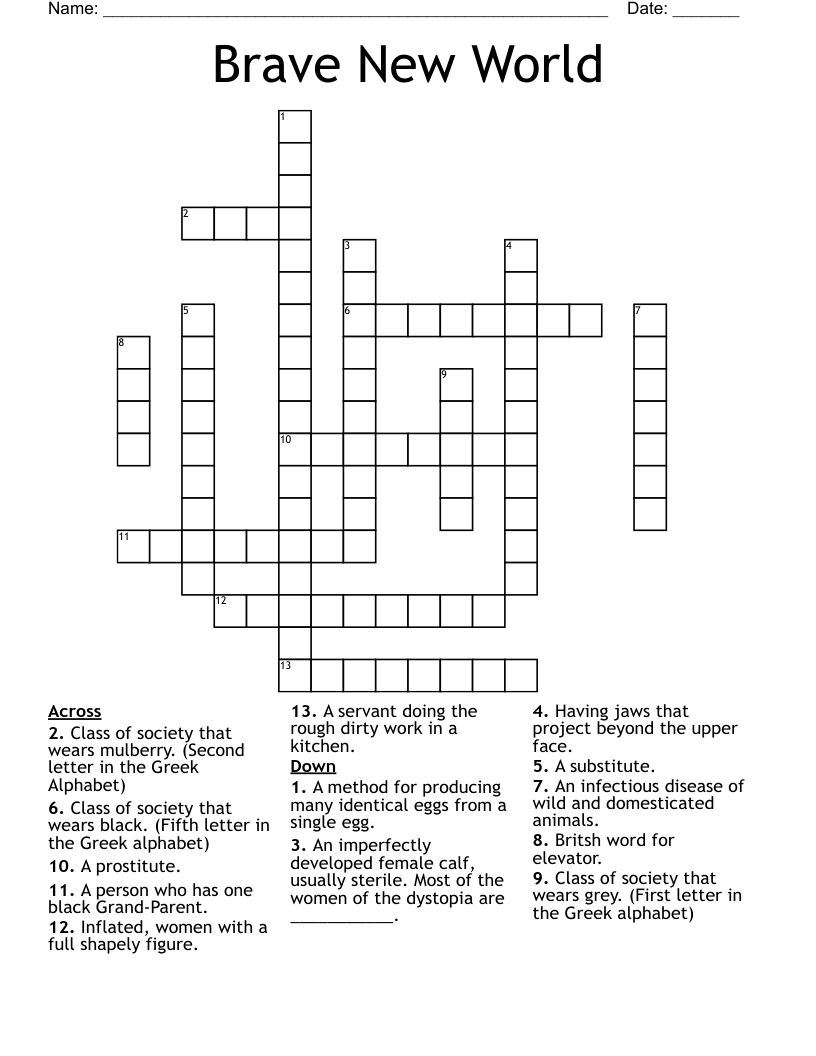 Brave New World Crossword