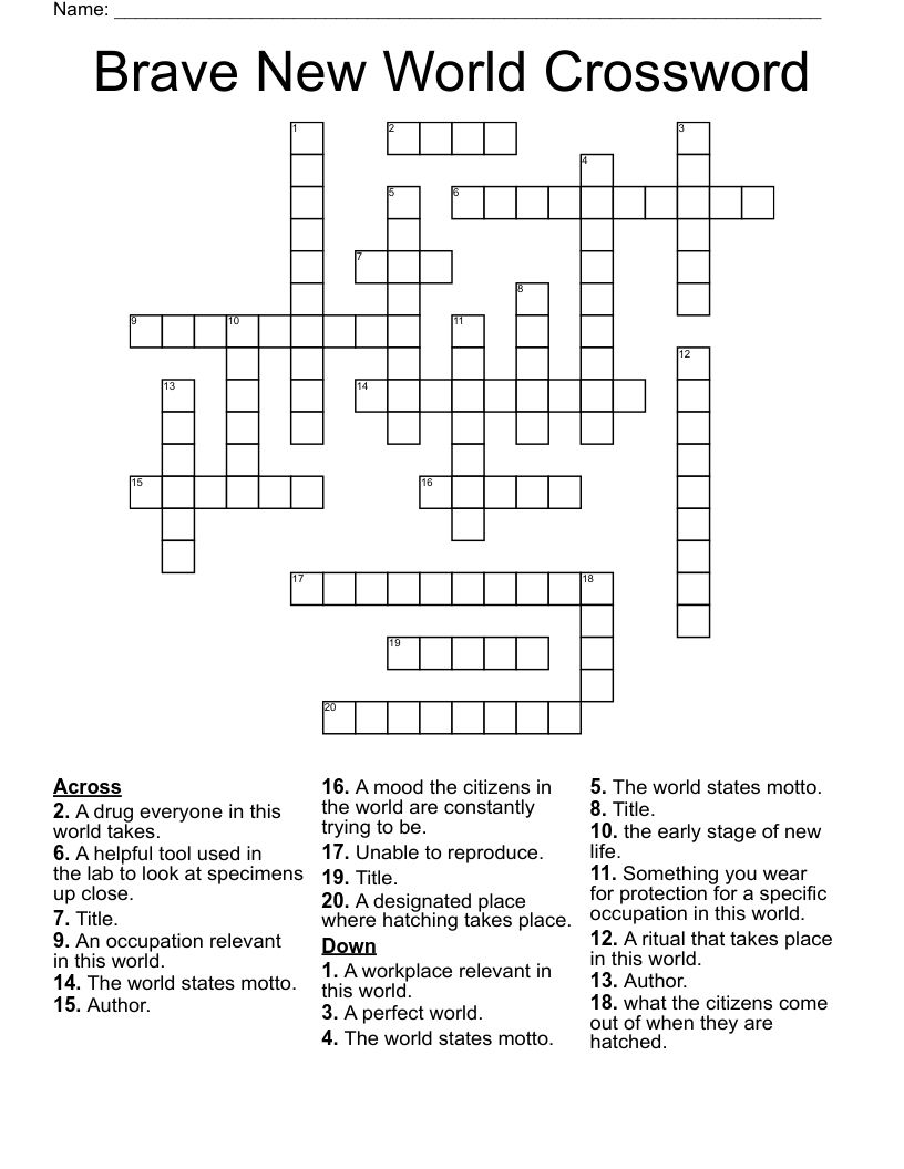 Brave New World Crossword