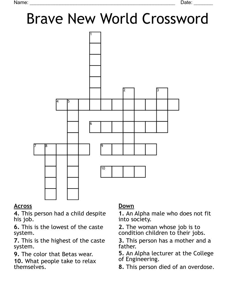 Brave New World Crossword 