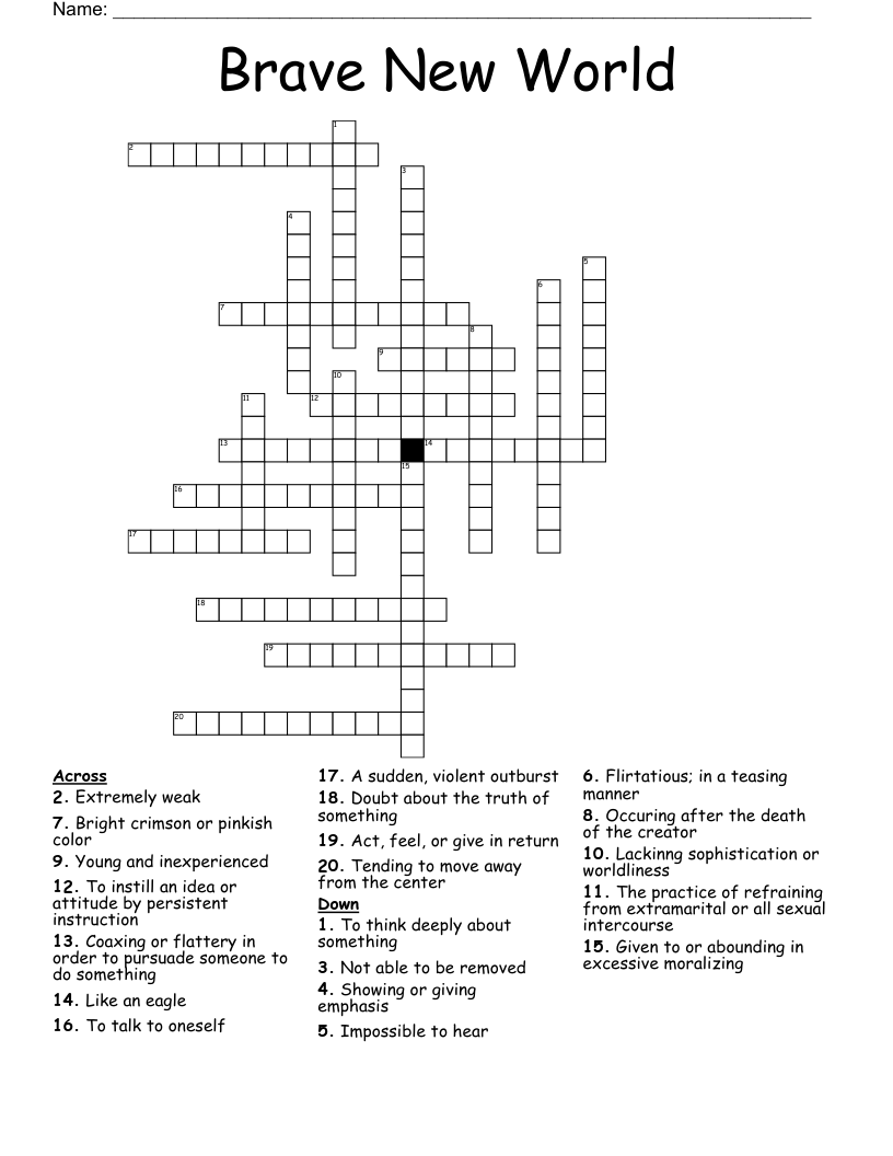 Brave New World  Crossword