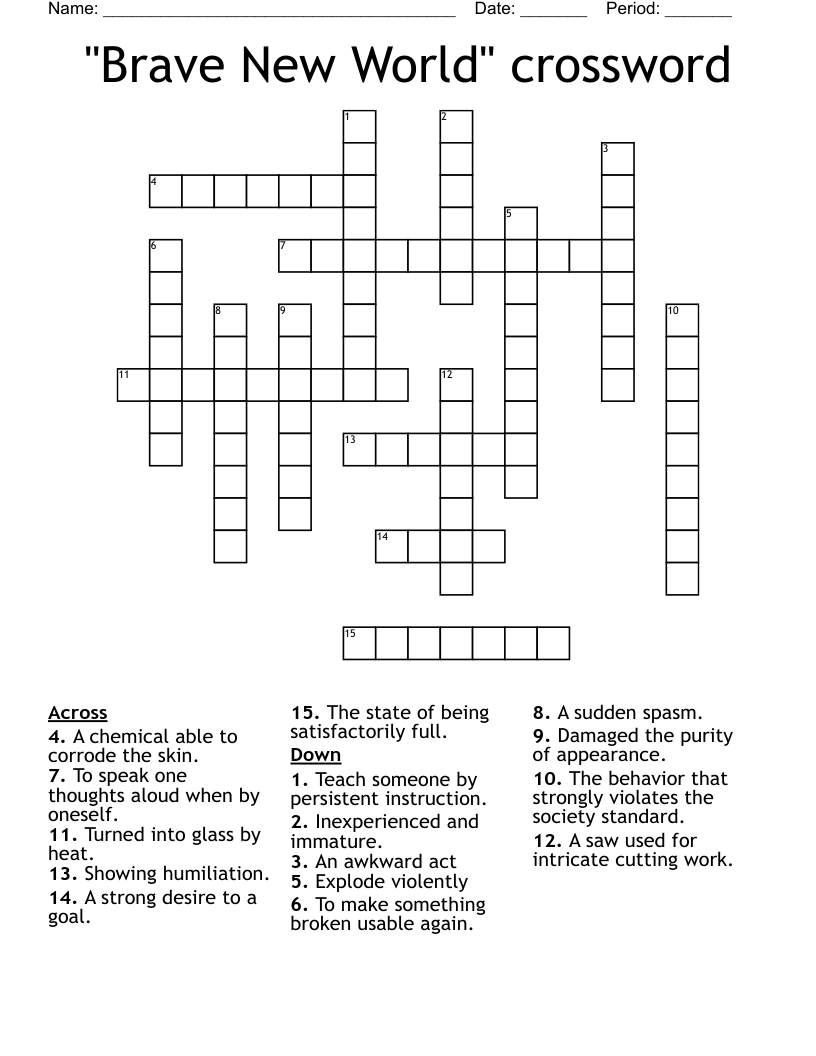 "Brave New World" crossword