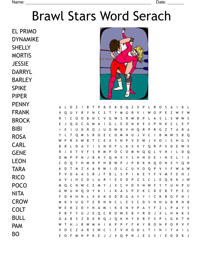 Brawl Stars Word Serach Word Search