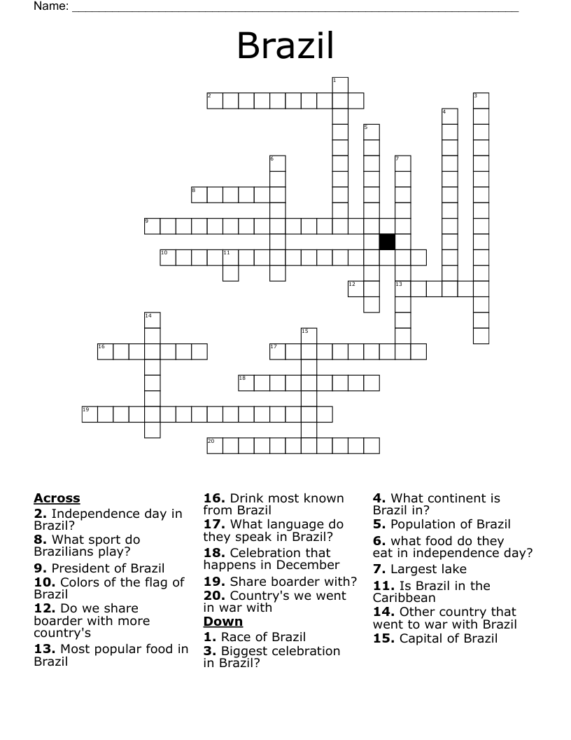 Brazil Crossword