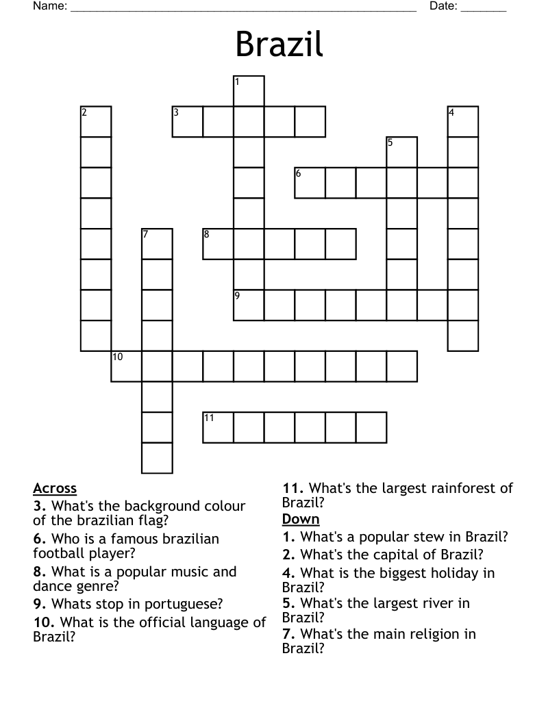 Brazil Crossword