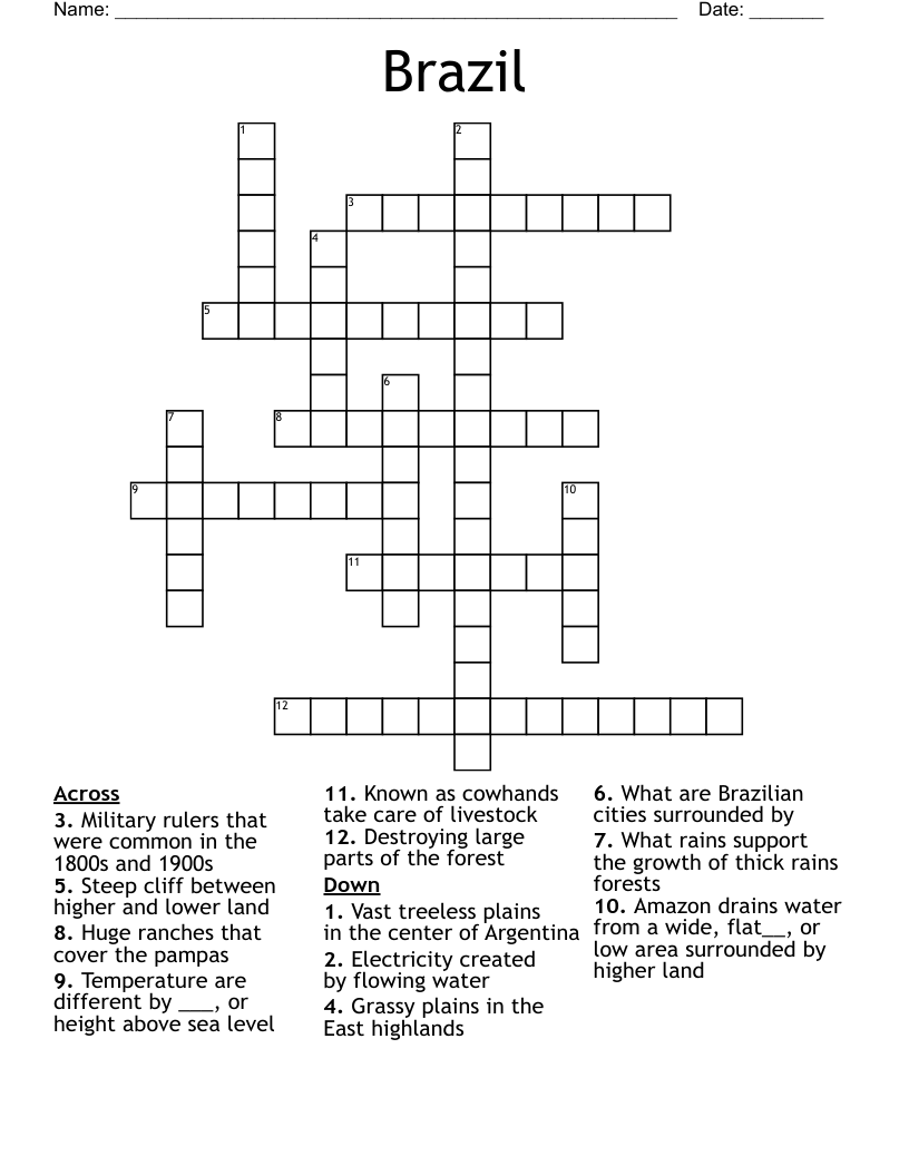 Brazil Crossword
