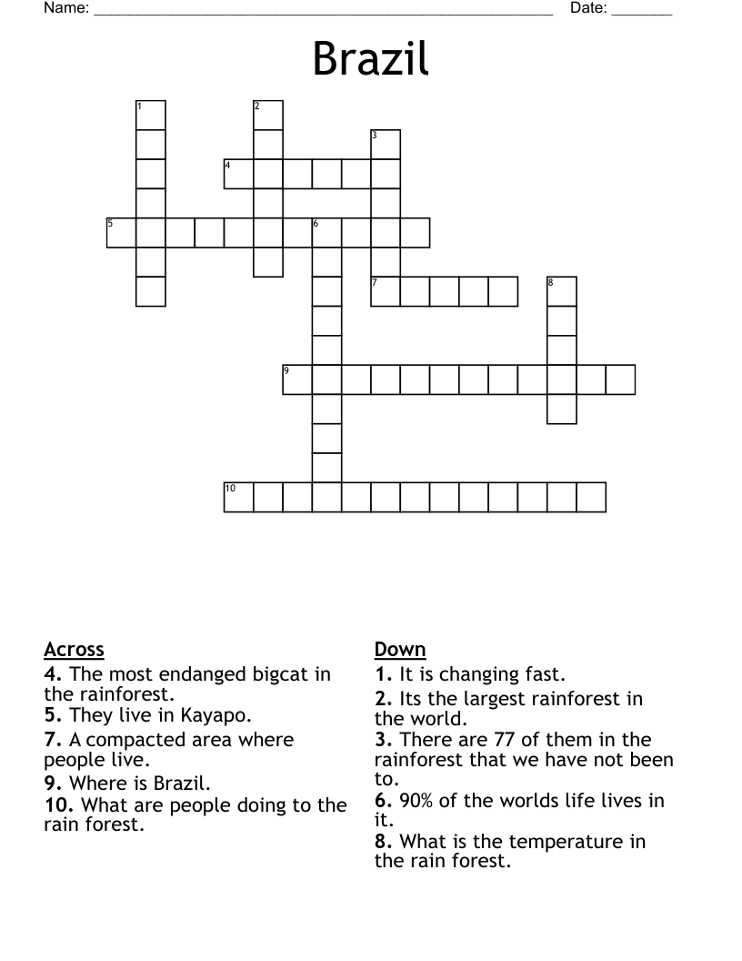 Brazil Crossword
