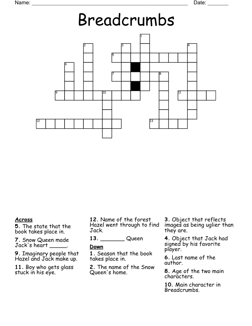 Breadcrumbs Crossword