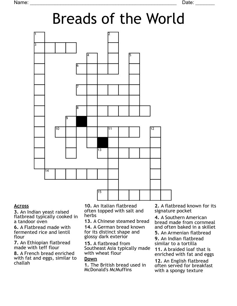 Breads of the World Crossword