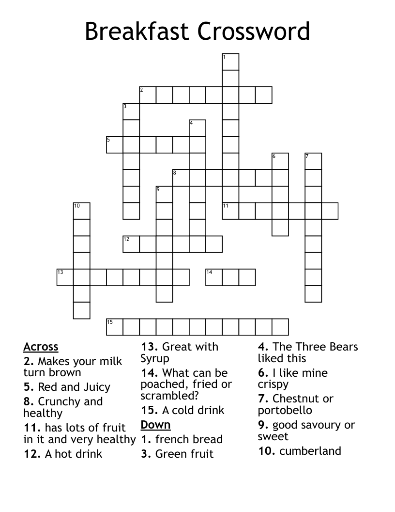 Breakfast Crossword