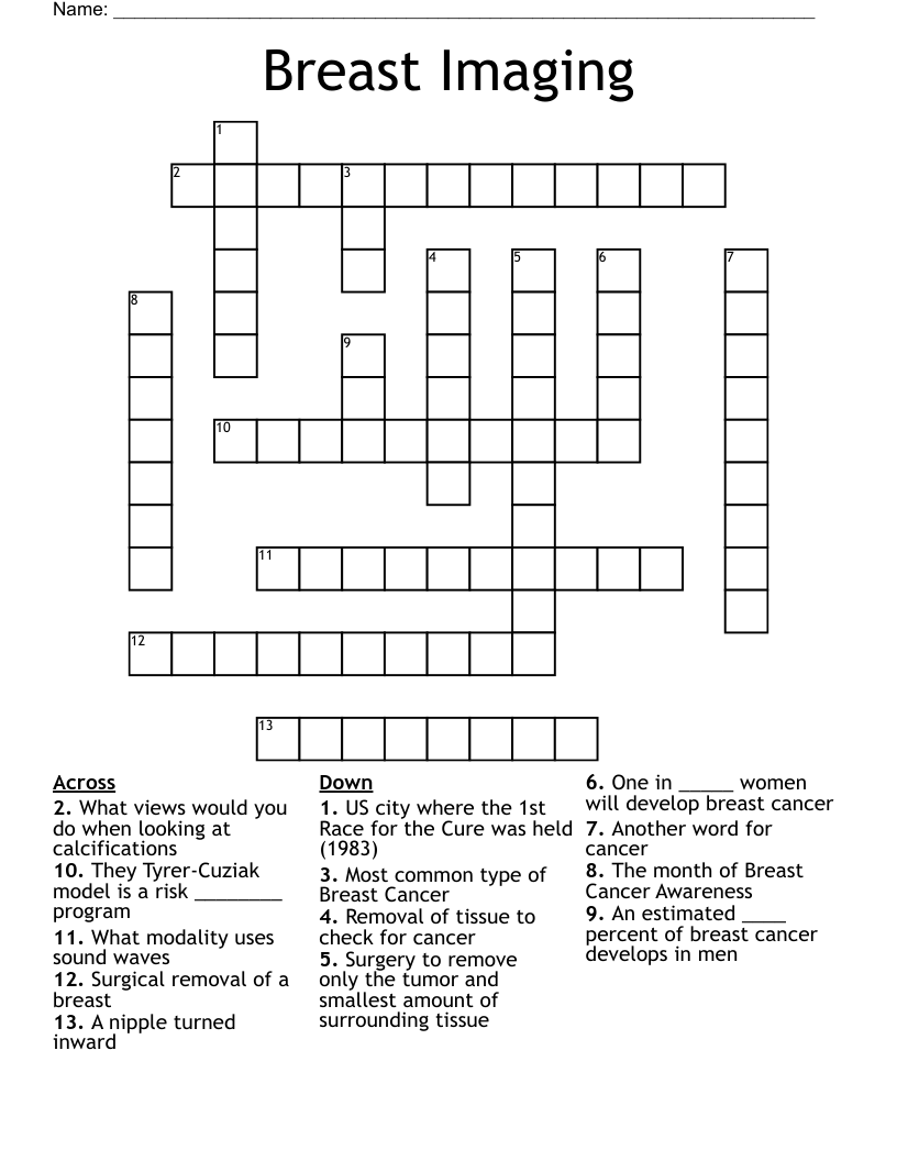 Breast Imaging Crossword