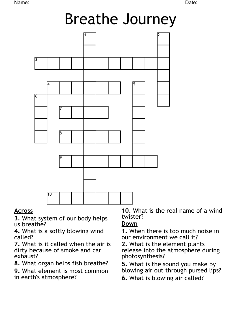 Breathe Journey Crossword