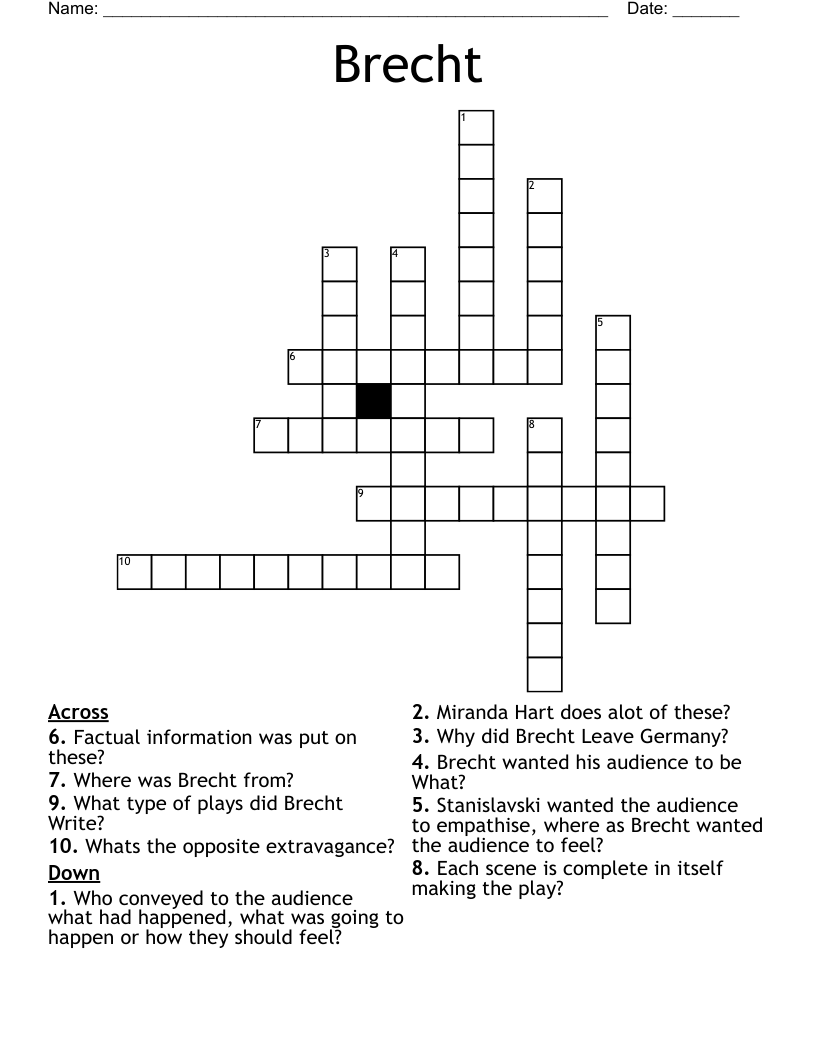 Brecht Crossword