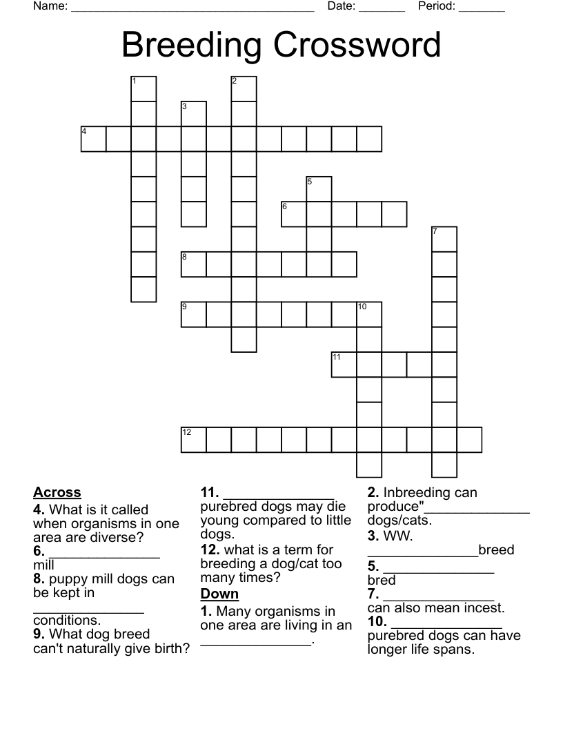 Breeding Crossword