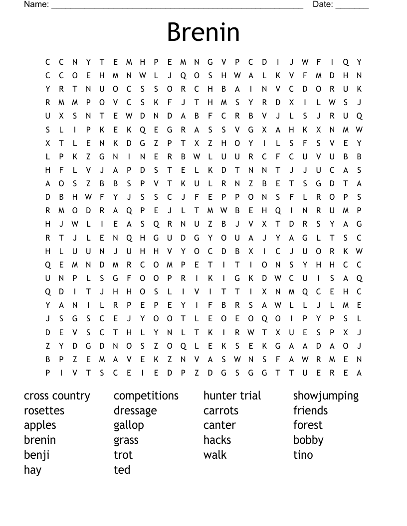 Brenin Word Search
