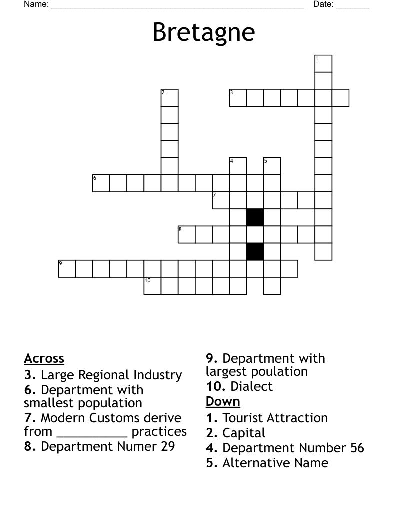 Bretagne Crossword