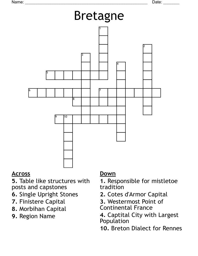 Bretagne Crossword