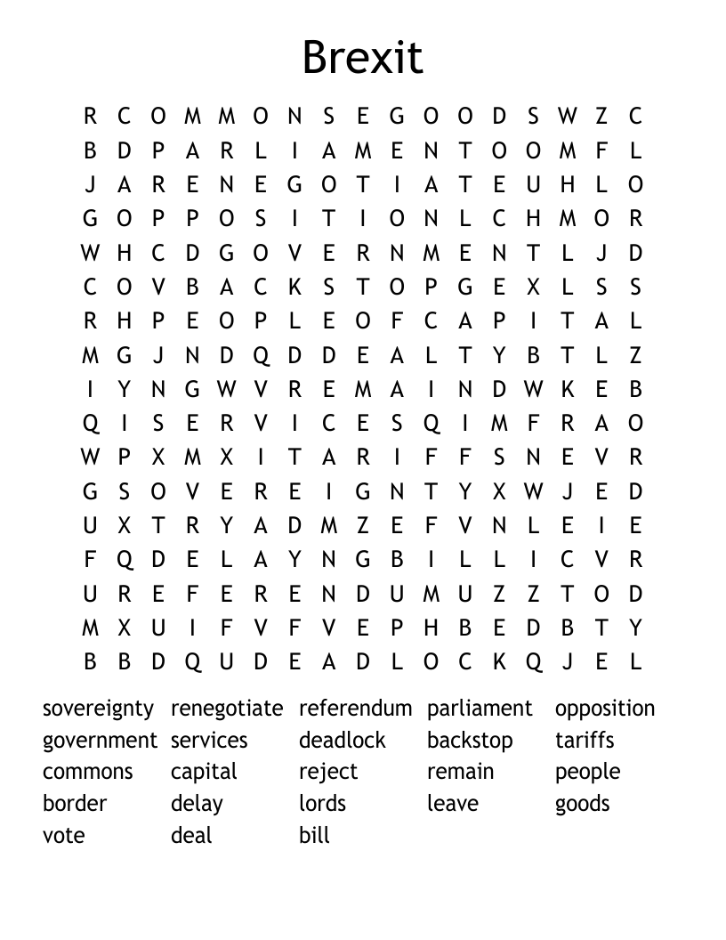 Brexit Word Search