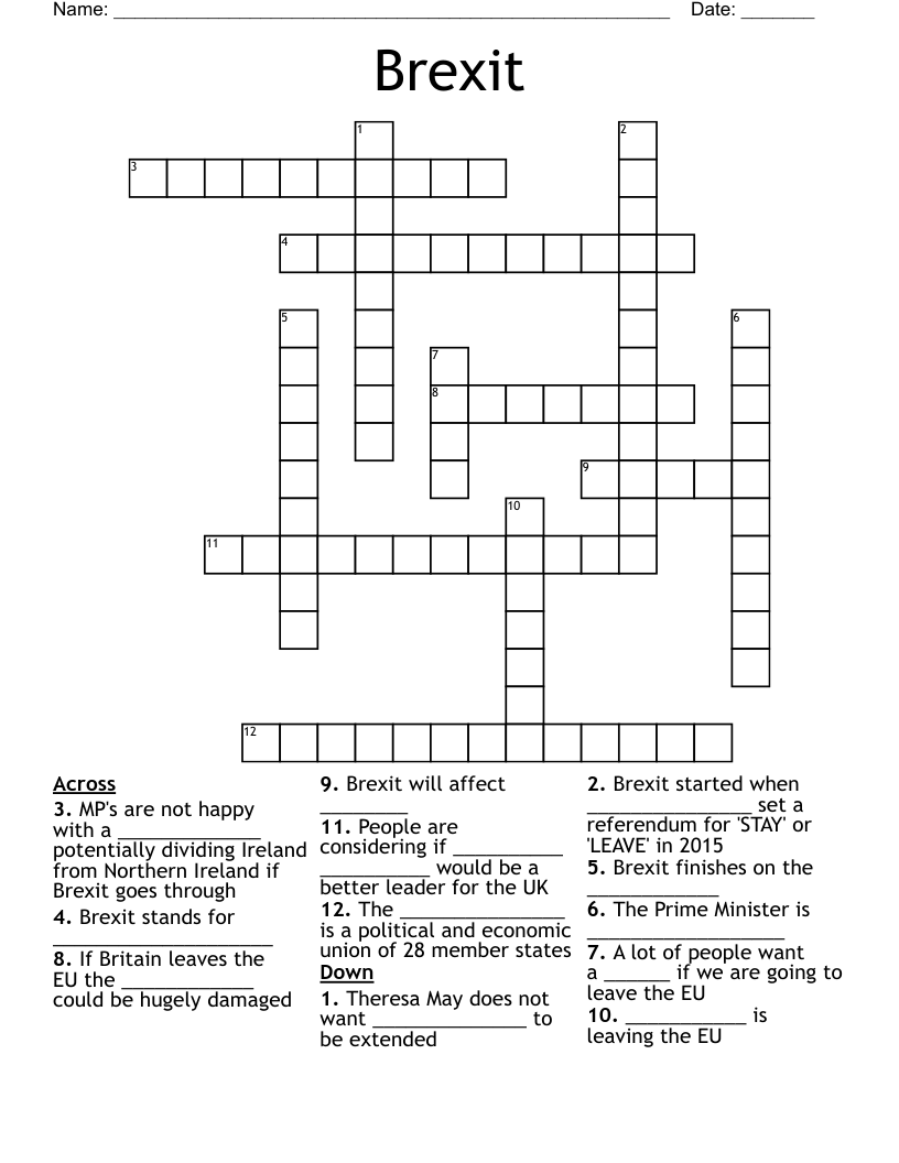 Brexit Crossword