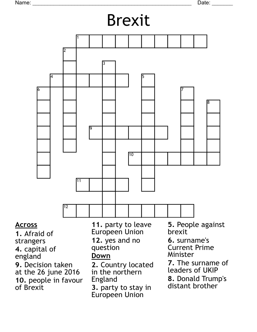 Brexit Crossword