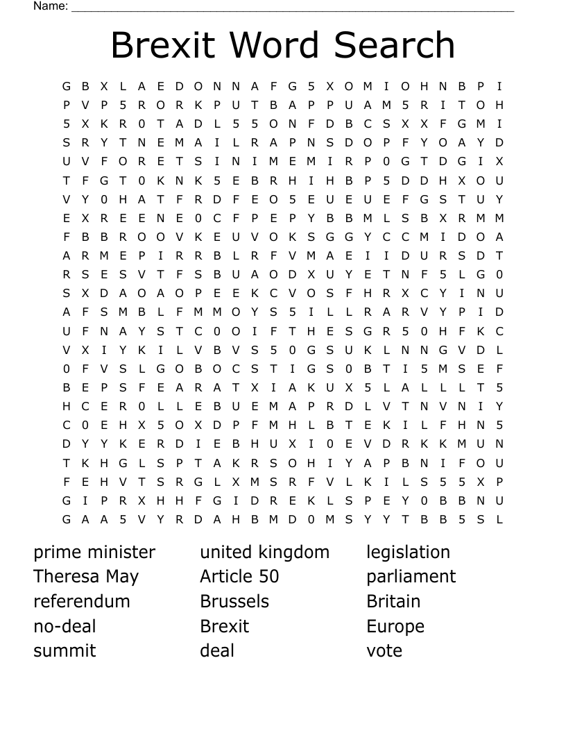Brexit Word Search