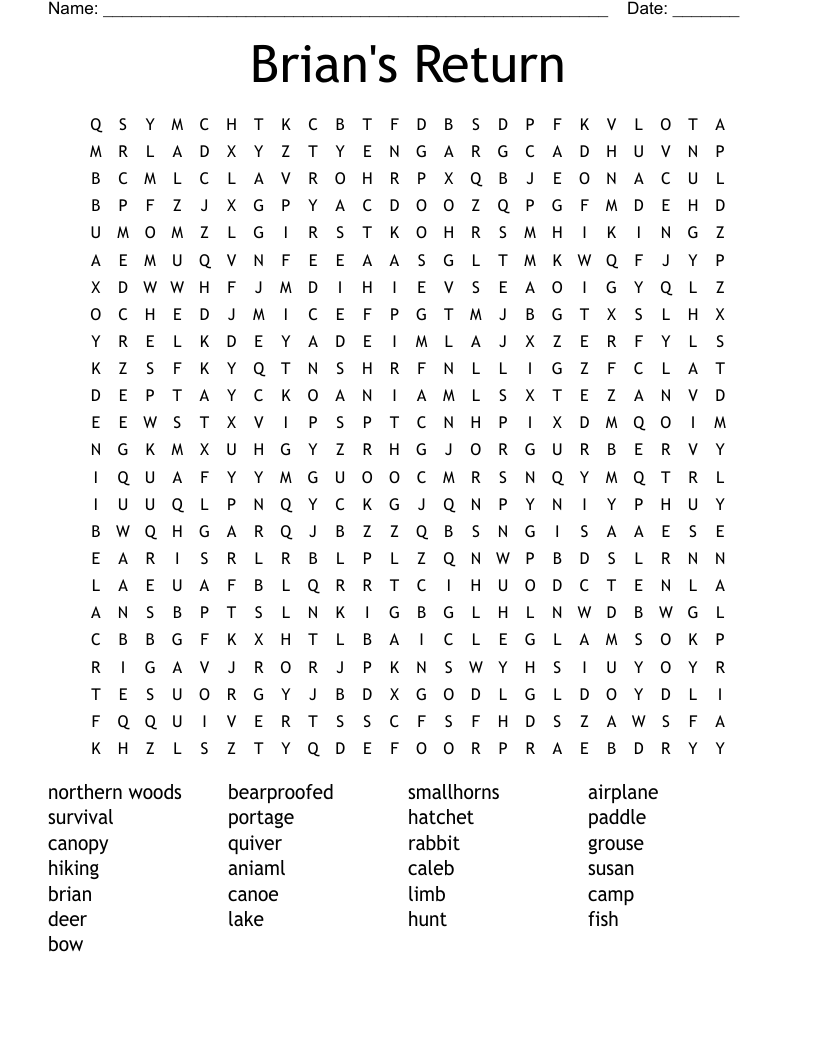 Brian's Return Word Search