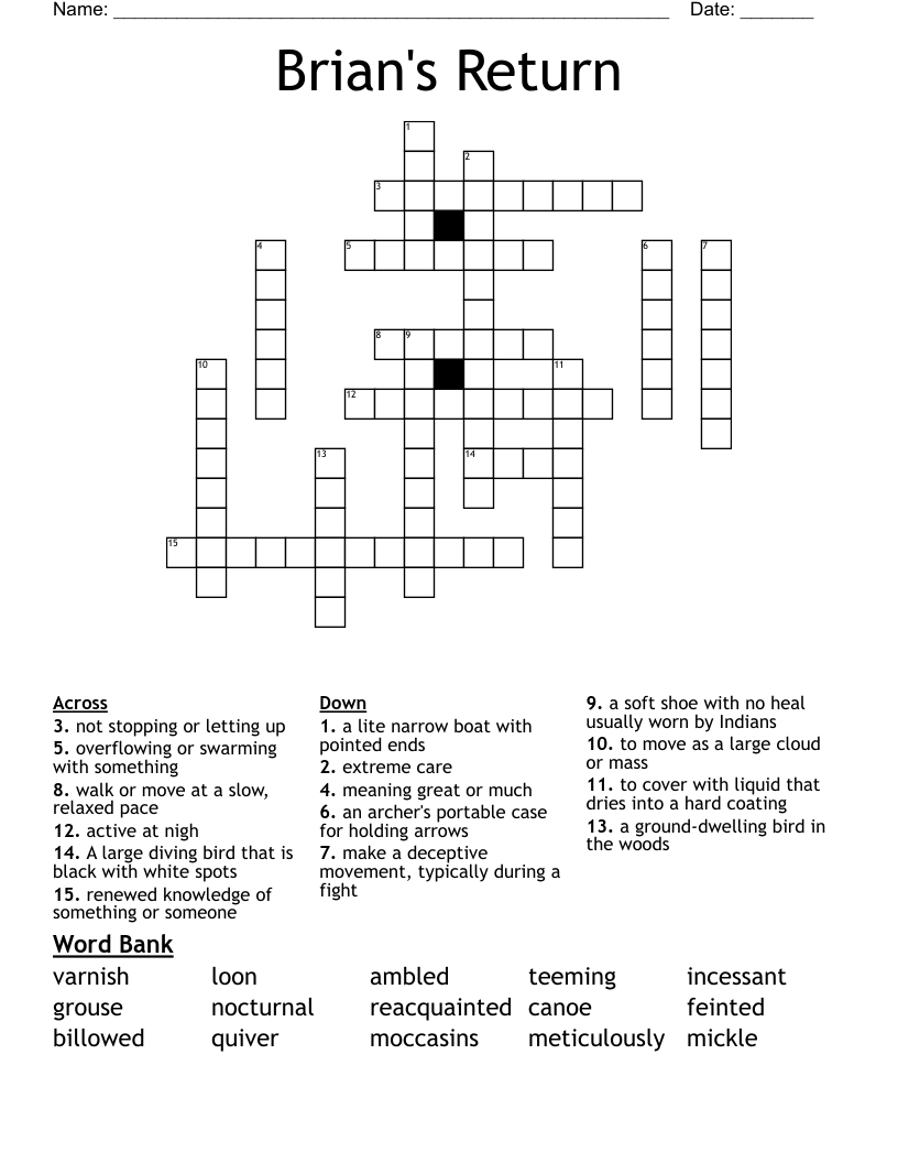 Brian's Return Crossword