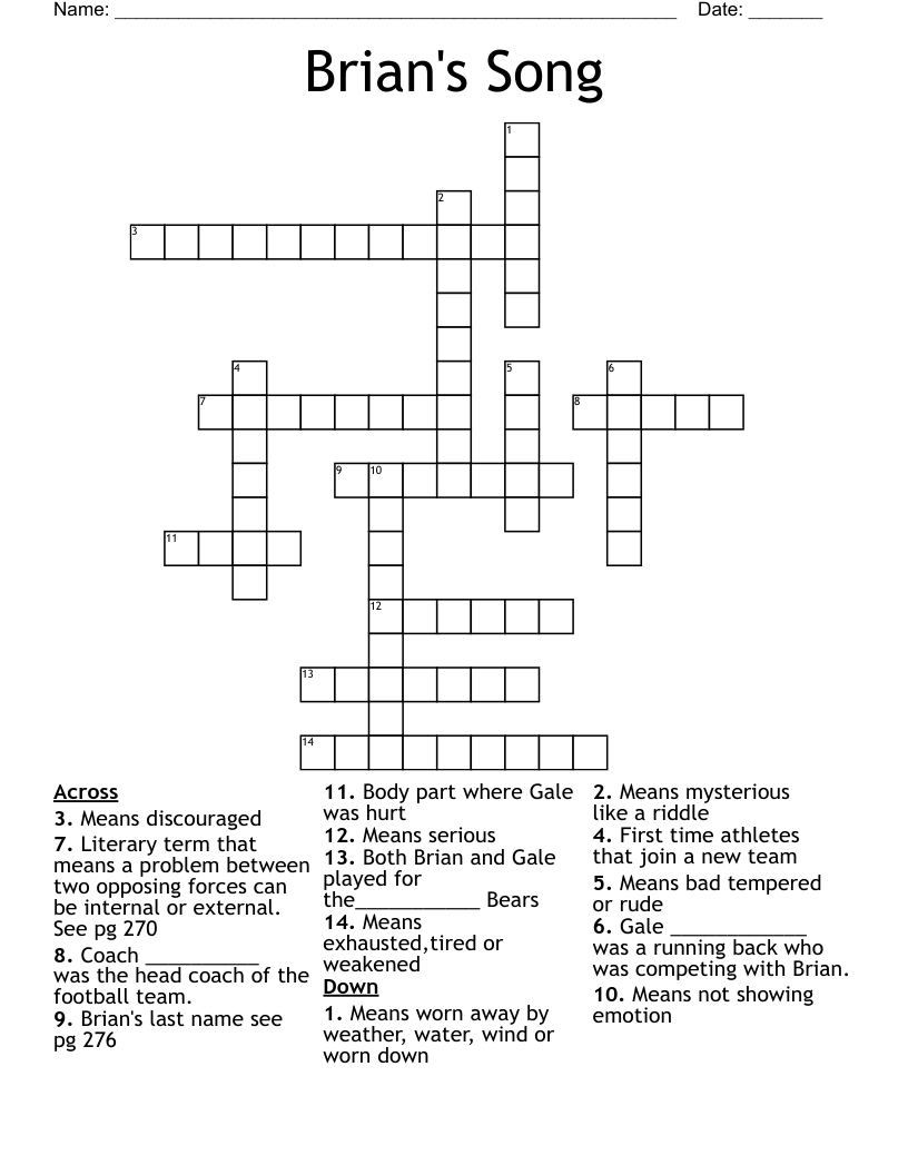 Brian's Song Crossword