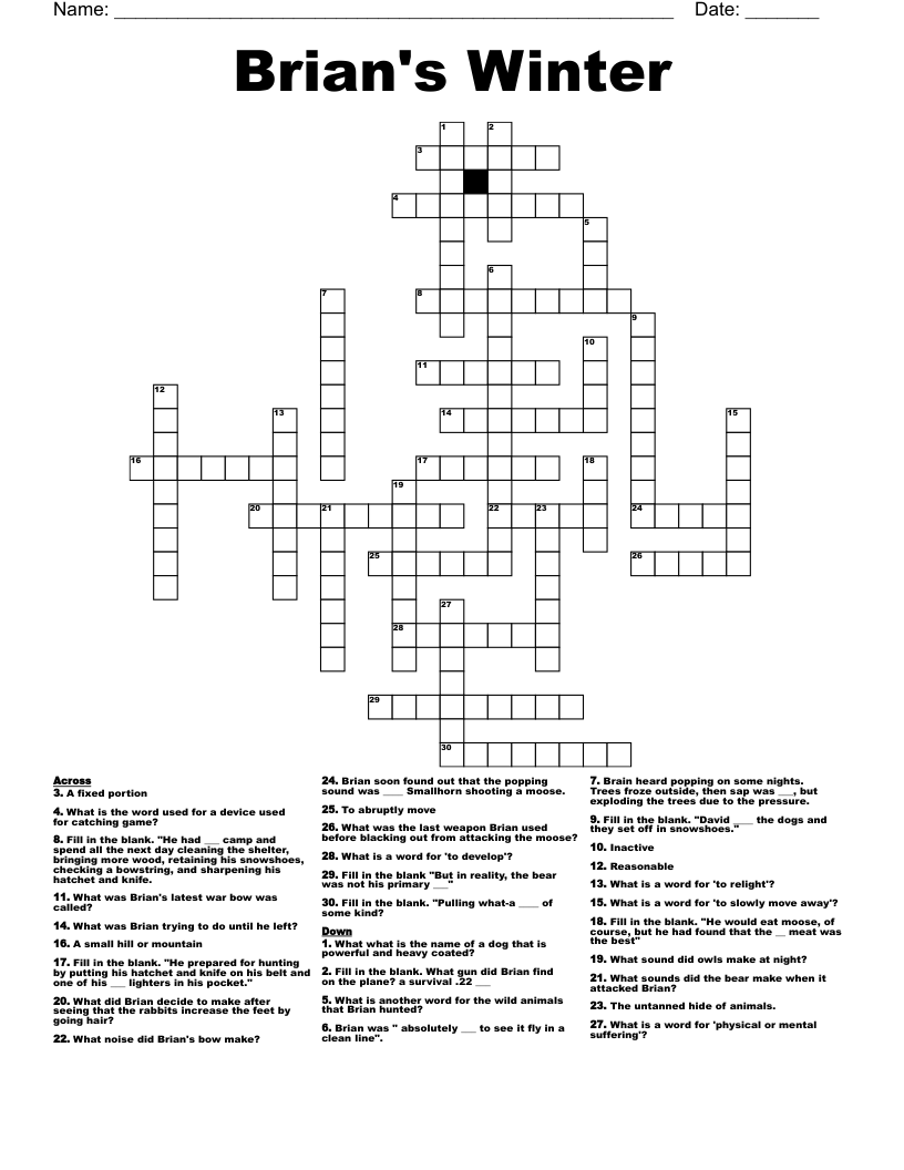 Brian's Winter Crossword