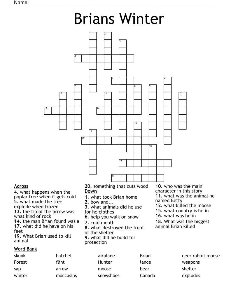 Brians Winter Crossword