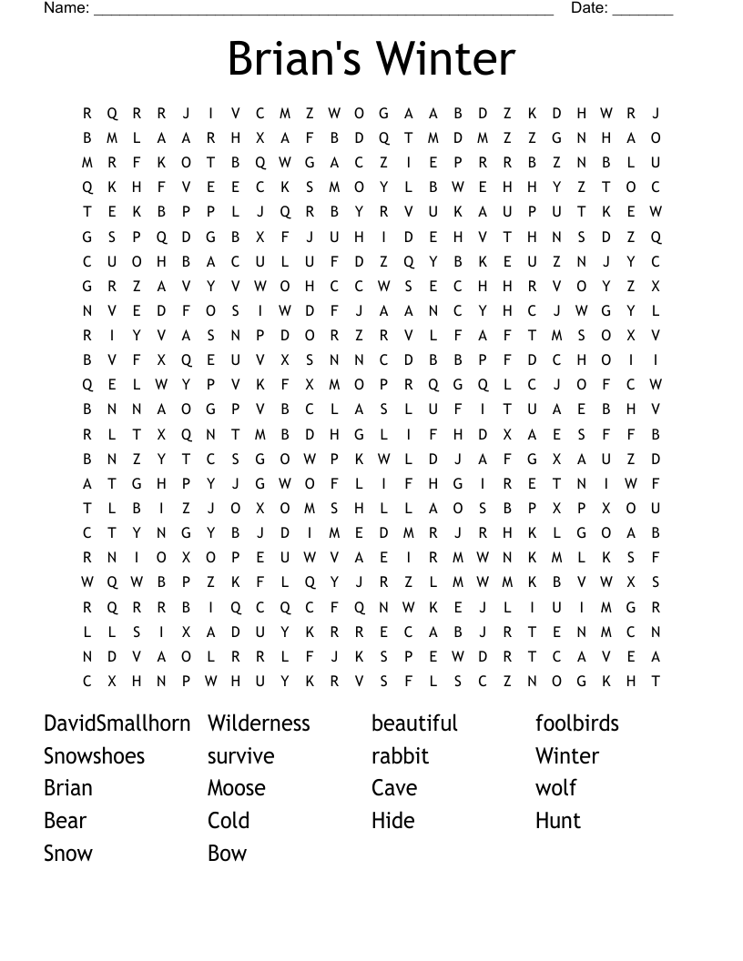Brian's Winter Word Search