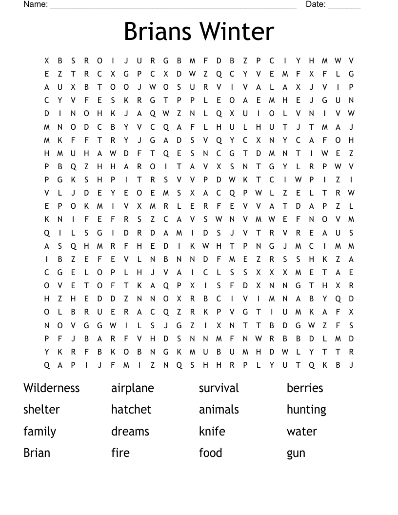 Brians Winter Word Search